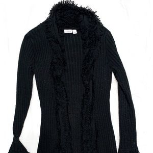 Calf Length Black Cardigan